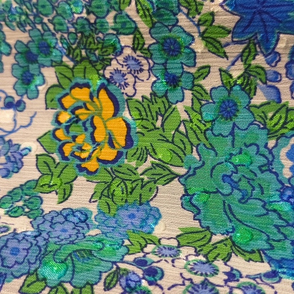 Joie Floral Blue and Green Women's Top Garden Party Brunch Career Large Vacation - Picture 12 of 15